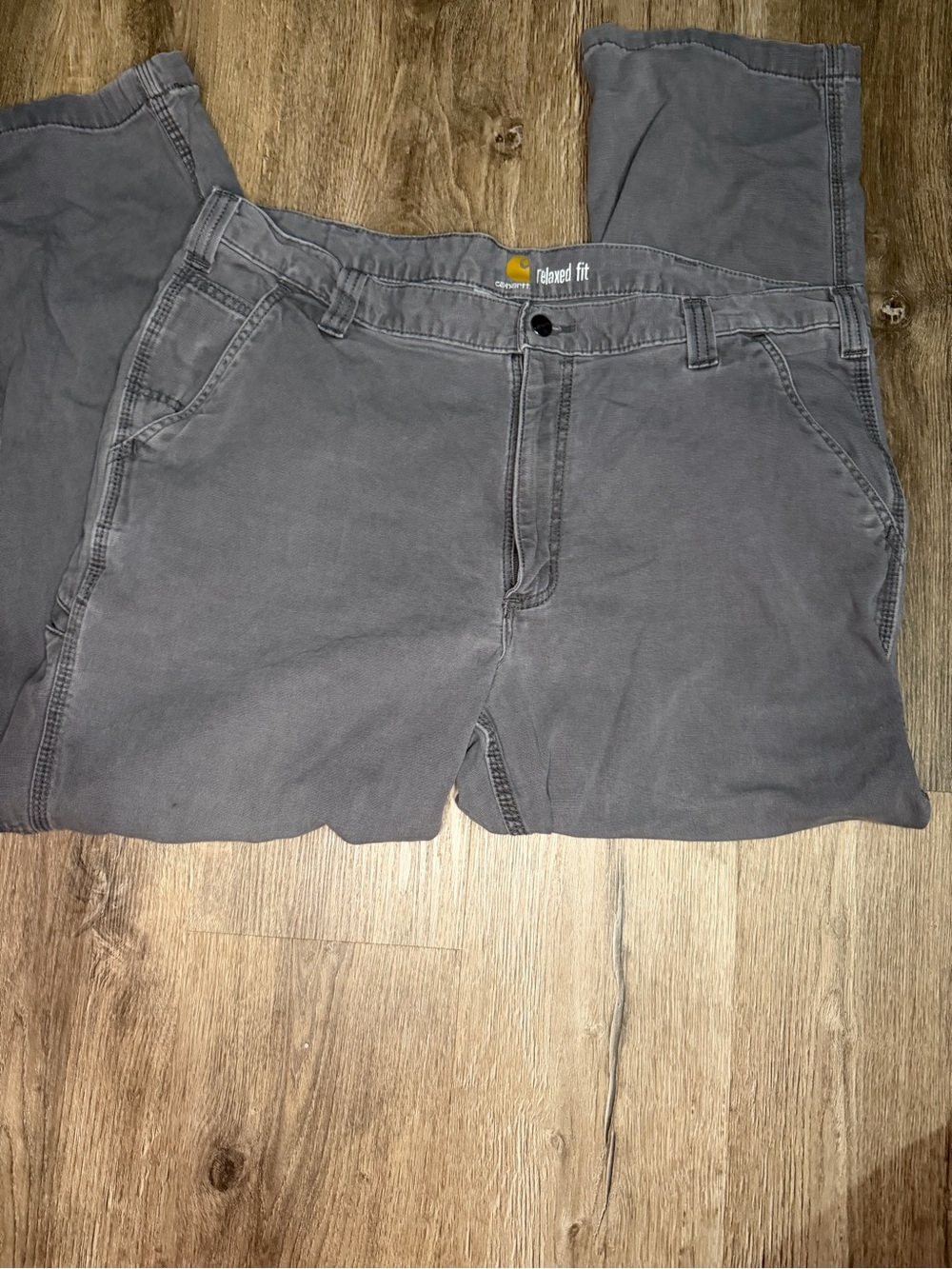 Carhartt Gray Relaxed-Fit Work Pants